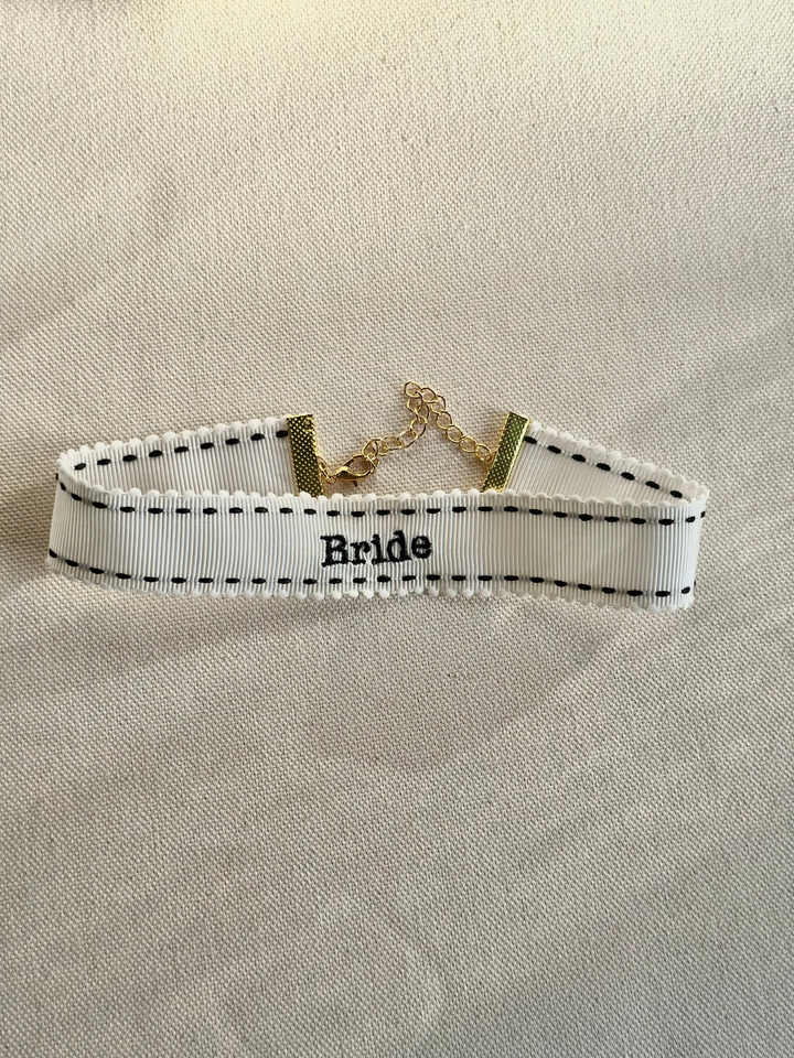 Black Stitch Bridal Choker