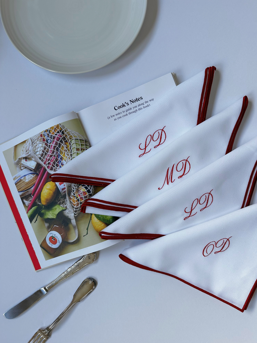 Red Monogram Napkin